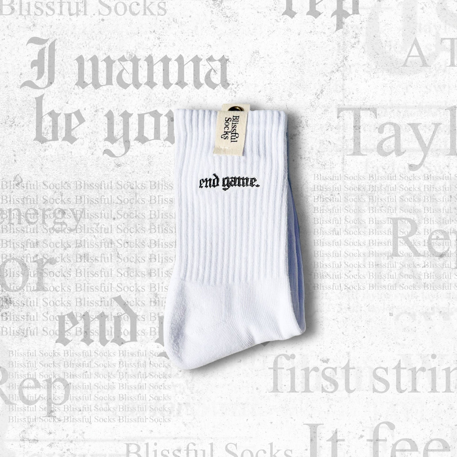 End Game Embroidered Socks, Taylor and Travis inspired, Bride and Groom Wedding Gift by Blissful Socks